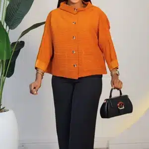 MIYAKE COLLAR BUTTON DOWN TOP 2911 - Image 2