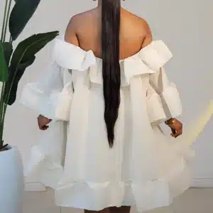 OFF SHOULDER SWING HEM DRESS 1012 - Image 3