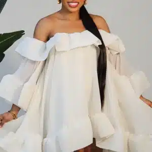 OFF SHOULDER SWING HEM DRESS 1012 - Image 2