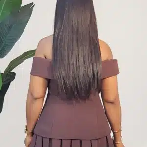 OFF SHOULDER TOP & PLEAT SHORT SKIRT SET 0512 - Image 4