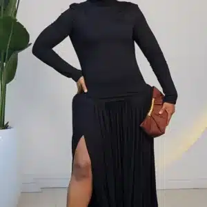 OPEN BACK LONG SLEEVE BUBBLE DRESS 903 - Image 2