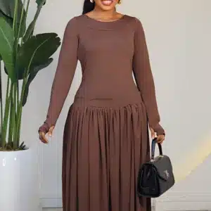 OPEN BACK LONG SLEEVE HEM DRESS 9393