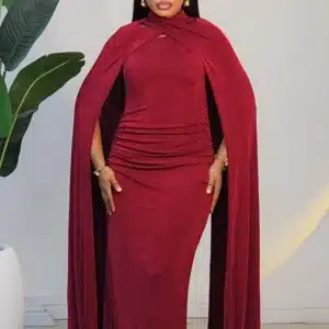 OVERLAP SHOULDER DRAPE DRESS 382 - Image 2