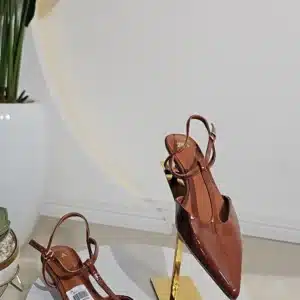 PATENT SLING BACK KITTEN SANDALS 8665-10 - Image 3