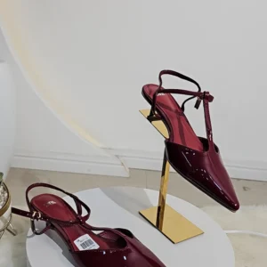 PATENT SLING BACK KITTEN SANDALS 8665-10 - Image 2