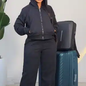 PLAIN HOODY TRACKSUIT SET 9055 - Image 4