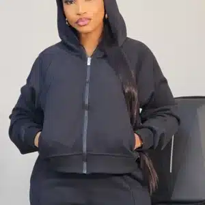 PLAIN HOODY TRACKSUIT SET 9055 - Image 2