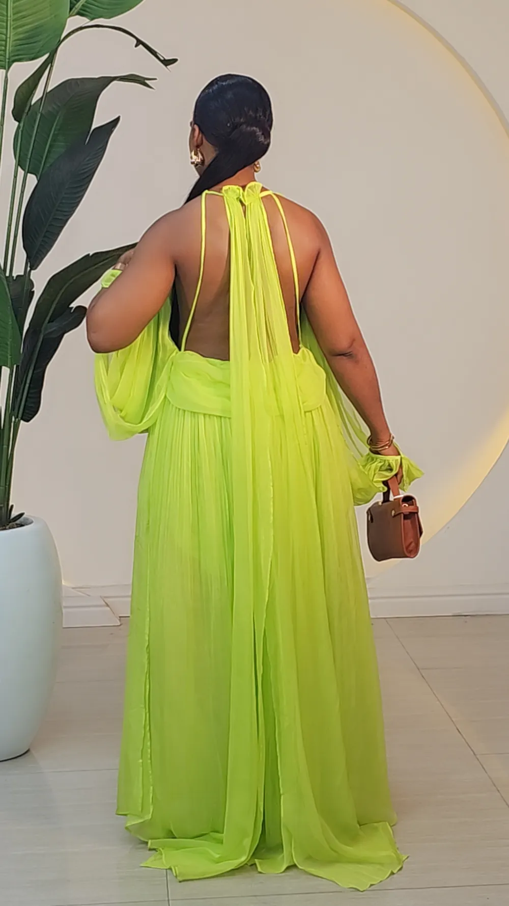 PLEATED COLD SHOULDER MAXI DRESS 815 - Image 3