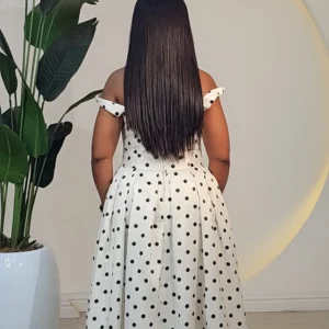 POLKA DOT SPAG SKATER MIDI DRESS 0512 - Image 5