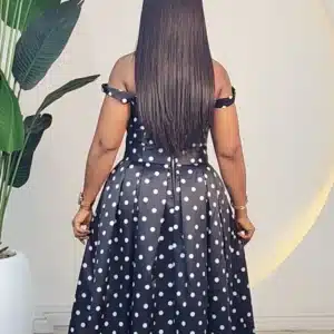 POLKA DOT SPAG SKATER MIDI DRESS 0512 - Image 6