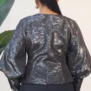 PUFF SLEEVE WRIST ZIP BUTTON TOP 632 - Image 7