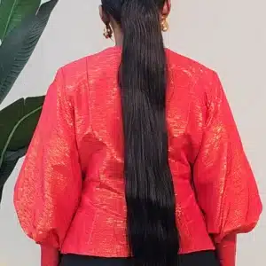 PUFF SLEEVE WRIST ZIP BUTTON TOP 632 - Image 8