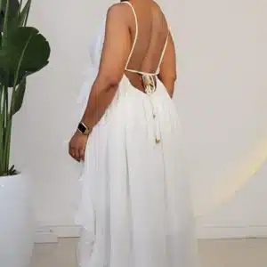 RUFFLE OPEN BACK MAXI DRESS 2312 - Image 9