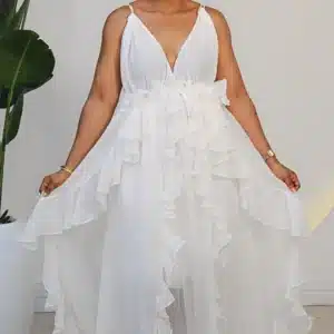 RUFFLE OPEN BACK MAXI DRESS 2312 - Image 6
