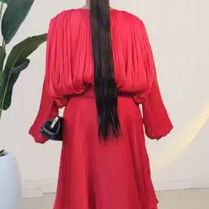 RUFFLE WAIST DRAPE MIDI DRESS 9529 - Image 6