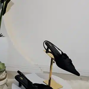 SATIN BOW COVER FRONT SLING BACK SHOE 051-10 - Image 4