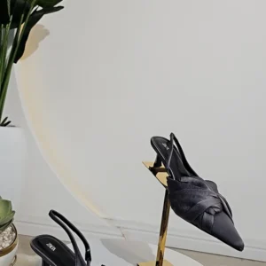 SATIN BOW COVER FRONT SLING BACK SHOE 051-10 - Image 2