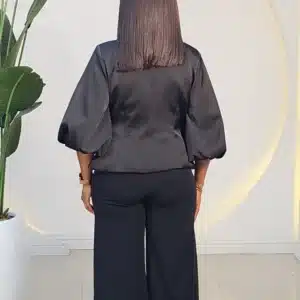 SATIN BUBBLE SLEEVE TOP 2911 - Image 4