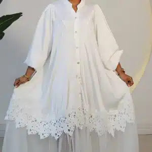 SATIN EMBROIDERY NET SWING DRESS 1012