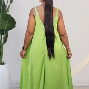 SATIN EMBROIDERY SPAG SWING MAXI DRESS 6153 - Image 5