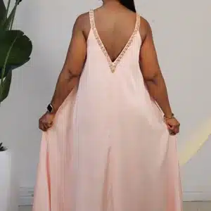 SATIN EMBROIDERY SPAG SWING MAXI DRESS 6153 - Image 6