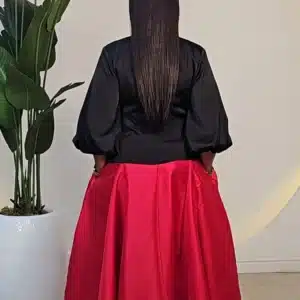 SATIN FLARE BELTED SKIRT 2911 - Image 10