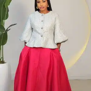 SATIN FLARE BELTED SKIRT 2911 - Image 4