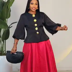 SATIN FLARE BELTED SKIRT 2911 - Image 3