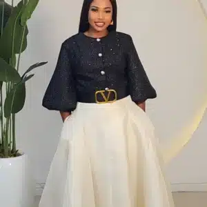 SATIN FLARE BELTED SKIRT 2911