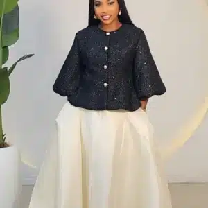 SATIN FLARE BELTED SKIRT 2911 - Image 7