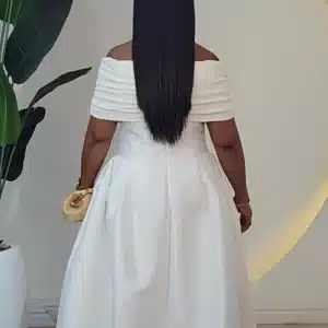 SATIN RUCH SHOULDER DRESS 6630 - Image 8