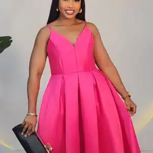 SATIN SPAG PLEAT SKATER DRESS 6253