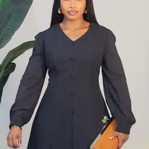 SHEER SLEEVE ROSE HEM DRESS 2586 - Image 2