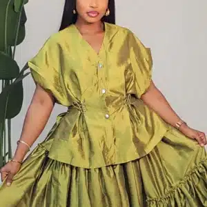 SIDE HEM SKIRT & LACE TOP SET 2911 - Image 2