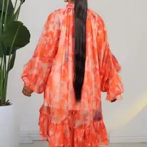 SPLASH COLOUR RUFFLE HEM DRESS 9027 - Image 5