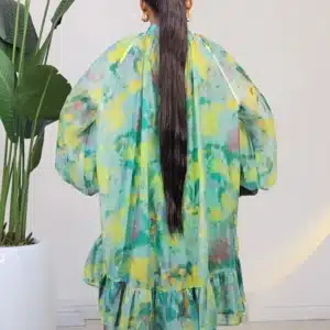 SPLASH COLOUR RUFFLE HEM DRESS 9027 - Image 2