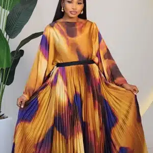 SPLASH PLEAT SKIRT & BAT SLEEVE TOP SET 683