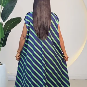 STRIPE MILITARY TURN UP FRONT POCKET DRESS 6017 - Image 10