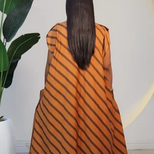 STRIPE MILITARY TURN UP FRONT POCKET DRESS 6017 - Image 11