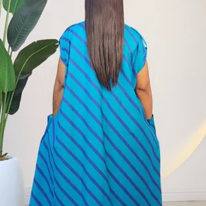 STRIPE MILITARY TURN UP FRONT POCKET DRESS 6017 - Image 12