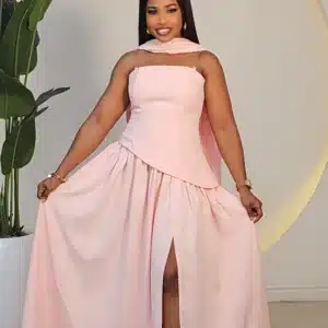 TUBE LACE UP BACK SLIT DRESS 2911 - Image 10