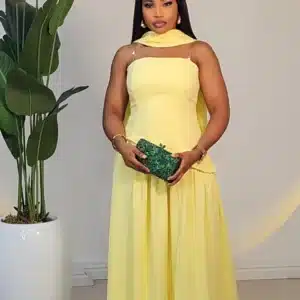 TUBE LACE UP BACK SLIT DRESS 2911