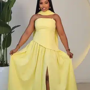 TUBE LACE UP BACK SLIT DRESS 2911 - Image 4