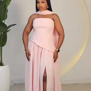 TUBE LACE UP BACK SLIT DRESS 2911 - Image 3