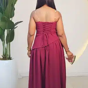 TUBE LACE UP BACK SLIT DRESS 2911 - Image 13