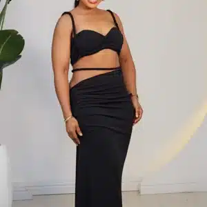 TWIST SPAG CROP TOP & SKIRT SET 2312