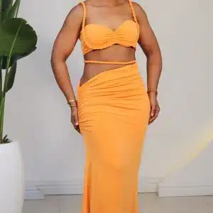 TWIST SPAG CROP TOP & SKIRT SET 2312 - Image 2