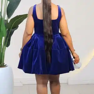 VELVET BOW SPAG SKATER SHORT DRESS 50314 - Image 5