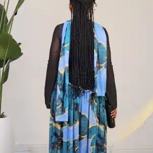 2-TONE SLANT MESH PATTERN DRESS 8023 - Image 7