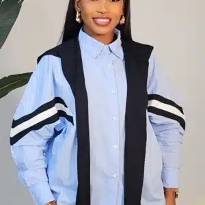 3 TONE SLEEVE KNOT SHIRT 1007